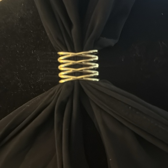 NWOT NINE WEST Knot Front Black Halter Flowy Jersey Top Stretchy XL $48 - Picture 5 of 5